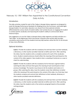 February 10, 1787 - Today In Georgia History