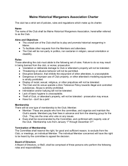 Maine Historical Wargamers Association Charter
