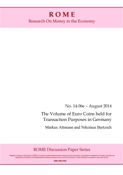 The Volume of Euro Coins held for Transaction Purposes in Germany