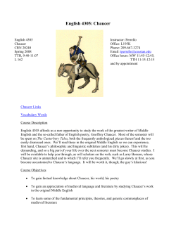 English 4305: Chaucer - California State University Stanislaus
