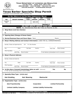 Texas Barber Specialty Shop Permit