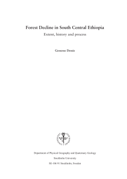 Forest Decline in South Central Ethiopia