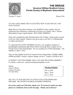 Bradford Colony Newsletter - The Bridge