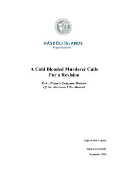 A Cold Blooded Murderer Calls For a Revision