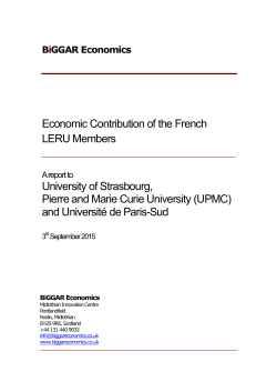 Economic Contribution Of French LERU Members 3sep15