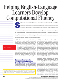 Helping English-Language Learners Develop Computational Fluency