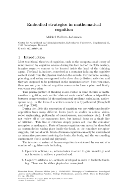 Embodied strategies in mathematical cognition