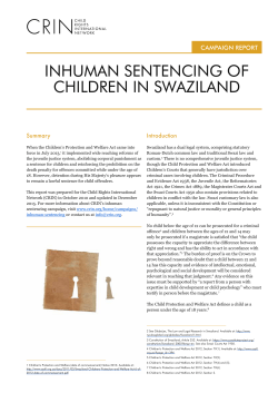 inhuman sentencing of children in swaziland