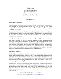 Lamentations - Sonic Light