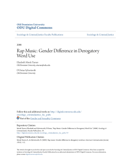 Rap Music: Gender Difference in Derogatory Word Use