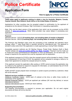 Police Certificate - ACRO Criminal Records Office