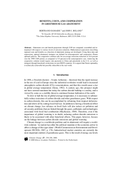 BENEFITS, COSTS, AND COOPERATION IN