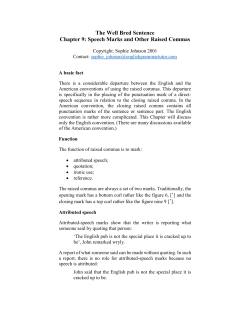 The Well Bred Sentence Chapter 9: Speech Marks and Other
