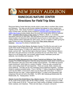 RANCOCAS NATURE CENTER Directions for Field