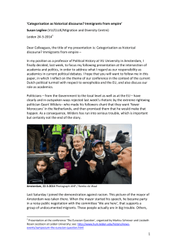 1 `Categorisation as historical discourse? Immigrants from empire