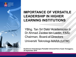 importance of versatile leadership in higher learning institutions