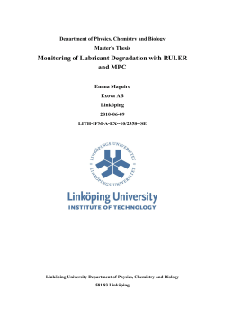 Monitoring of Lubricant Degradation with RULER and MPC