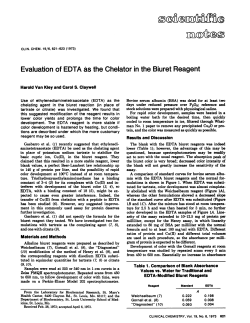 Evaluation of EDTA as the Chelator in the Biuret Reagent