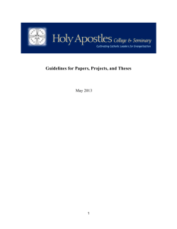 Guidelines for Papers, Projects, and Theses