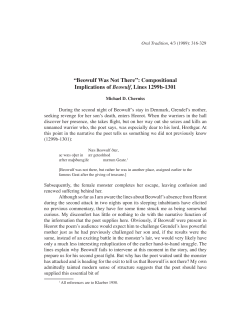Beowulf Was Not There - Oral Tradition Journal