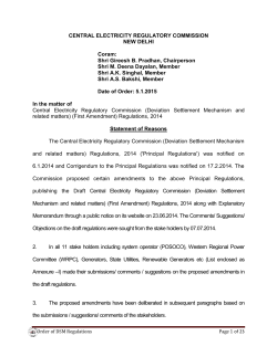 Statement of Reasons.