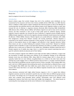 Dissociating middle class and reflexive migration