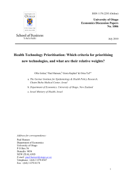 Health Technology Prioritisation: Which criteria for prioritising new