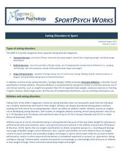 Eating Disorders in Sport
