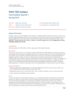 SPAN1003 silabo Spring 2015 - Blackboard @ GWU