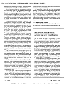 Boutros-Ghali: British Satrap for New World Order