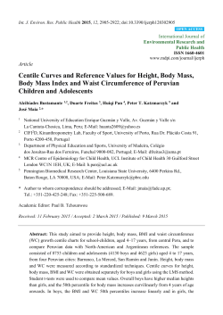 Centile Curves and Reference Values for Height, Body Mass, Body