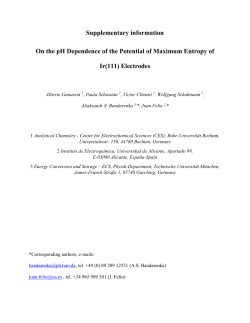 Supplementary information On the pH Dependence of the Potential
