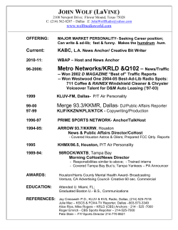 John`s Broadcasting Resume