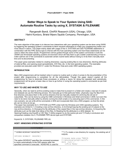 Better Ways to Speak to Your System Using SAS
