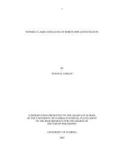 1 NONMELT LASER ANNEALING OF BORON IMPLANTED