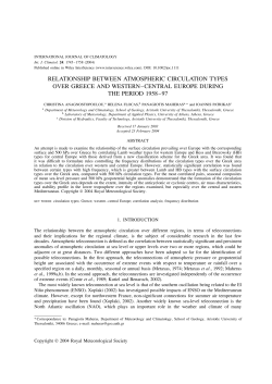 Relationship between atmospheric circulation types over Greece