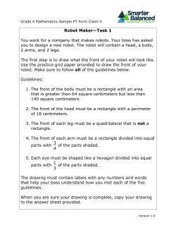 Robot Maker&mdash;Task 1 You work for a company that makes robots