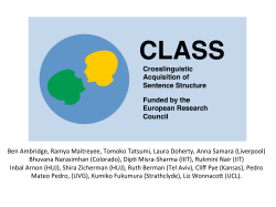 Crosslinguistic Acquisition of Sentence Structure Funded by the