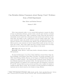 Can Retailers Inform Consumers about Energy Costs? Evidence