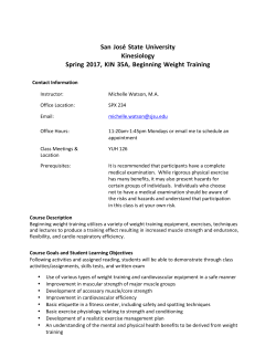 KIN 035A Beginning Weight Training