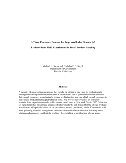 Is There Consumer Demand for Improved Labor Standards