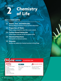 CHAPTER 2 Chemistry of Life