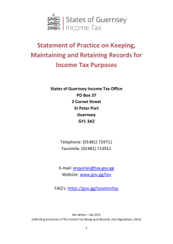 Keeping, Maintaining and Retaining Records for Income
