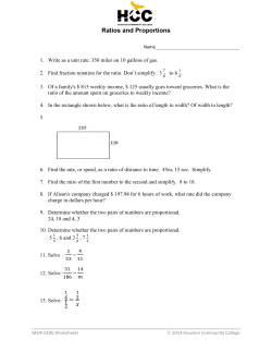 Ratios and Proportions