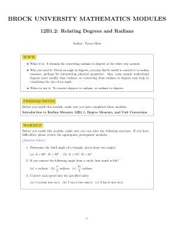 BROCK UNIVERSITY MATHEMATICS MODULES