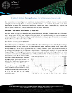 One Week Options - Taking advantage of short term market