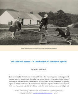 The Childhood Seesaw — A Collaborative or Competitive System?