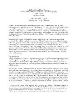 De-Exoticizing Ghetto Poverty: On the Ethics of