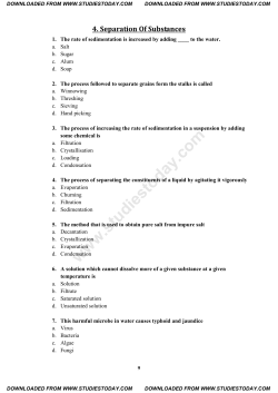 MCQ Separation Of Substances