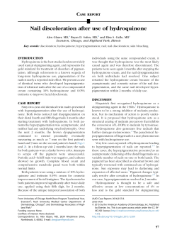 Nail discoloration after use of hydroquinone